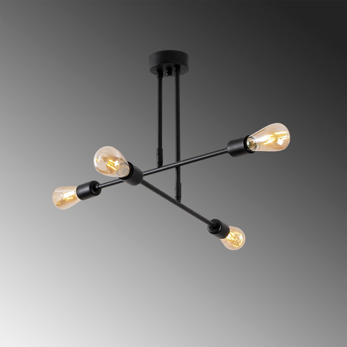 Opviq Lámpara de araña industrial Flower - 161 - AV en negro